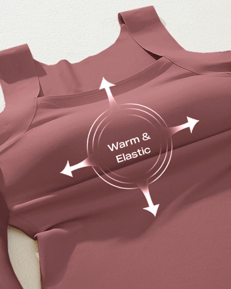 Vibecurve® Womens U Neck Shapewear Built-in Bra Tank High Strechy Sleeveless Slim Fit Tops Camisole Workout Tops