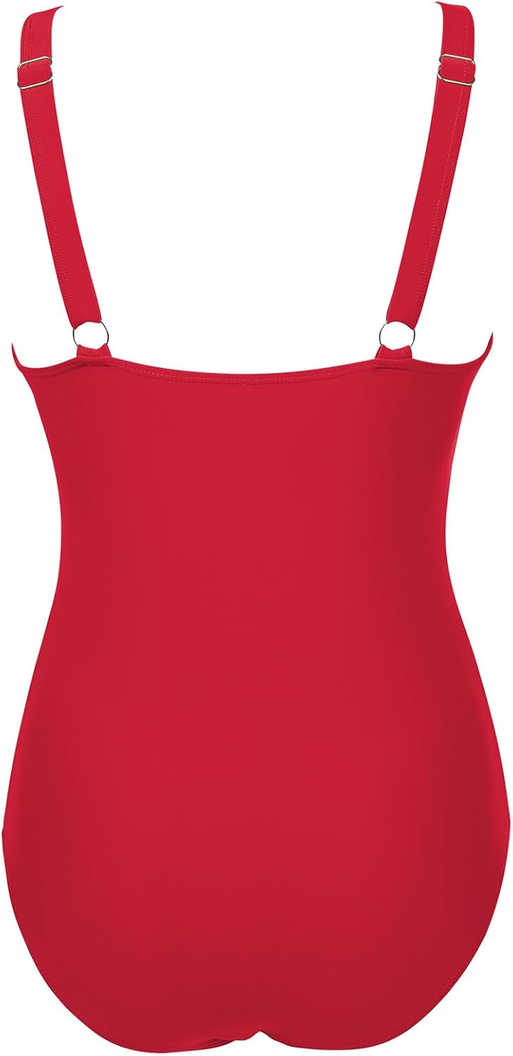 SUUKSESS Women Sexy Mesh Tummy Control Swimsuit Push Up High Waisted Bathing Suit