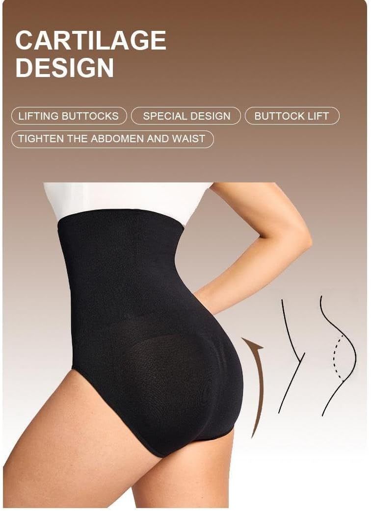 Women's Tummy Control Shapewear Panties Hi-Waist Body Shaper Underwear Slimming Briefs Compression Minimalist