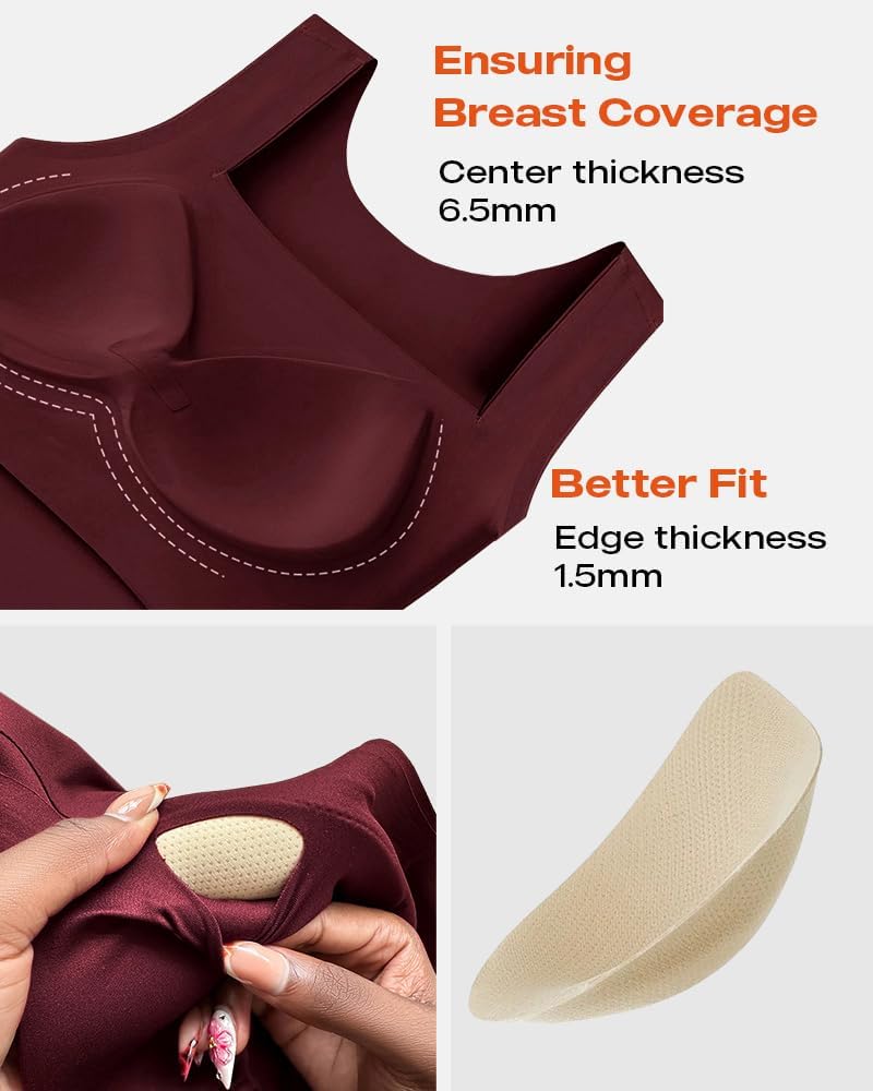 Vibecurve® Womens U Neck Shapewear Built-in Bra Tank High Strechy Sleeveless Slim Fit Tops Camisole Workout Tops