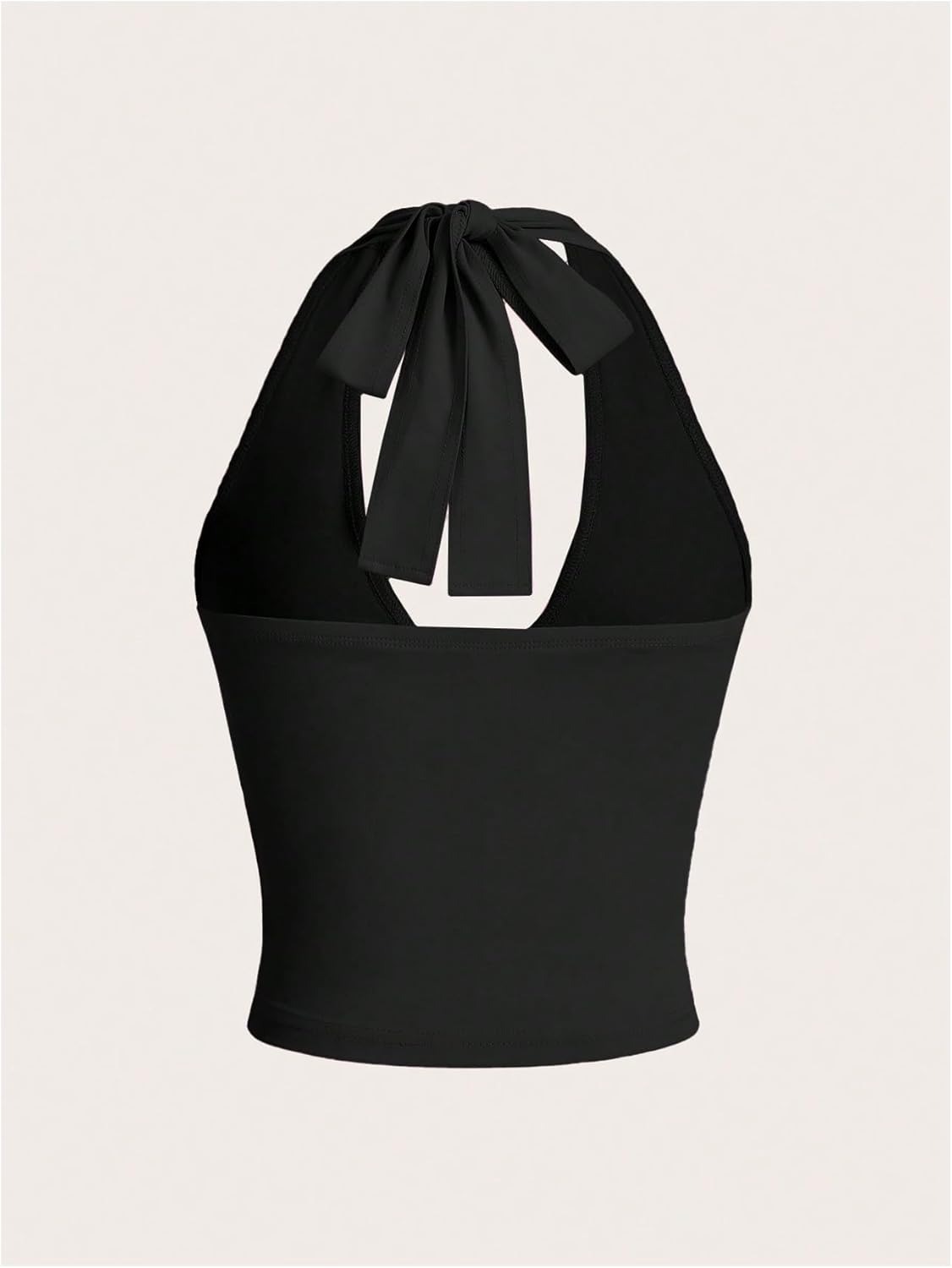 Vibecurve® Women's Halter Tops V Neck Tie Backless Summer Crop Tank Top