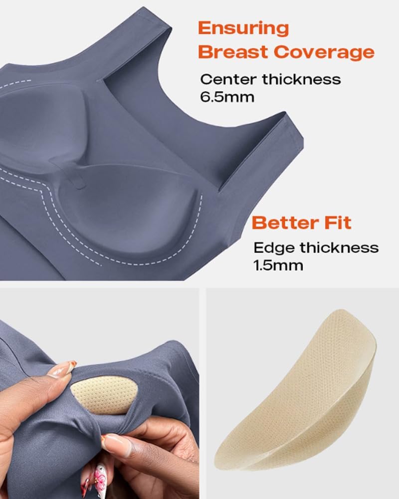 Vibecurve® Womens U Neck Shapewear Built-in Bra Tank High Strechy Sleeveless Slim Fit Tops Camisole Workout Tops