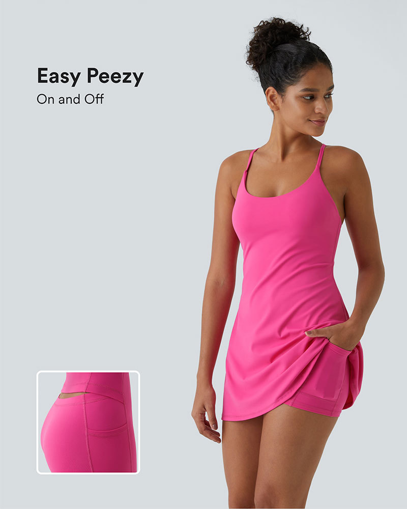 Vibecurve® Open Back Slip-On Sports Dress