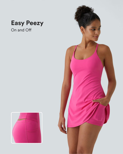 Vibecurve® Open Back Slip-On Sports Dress