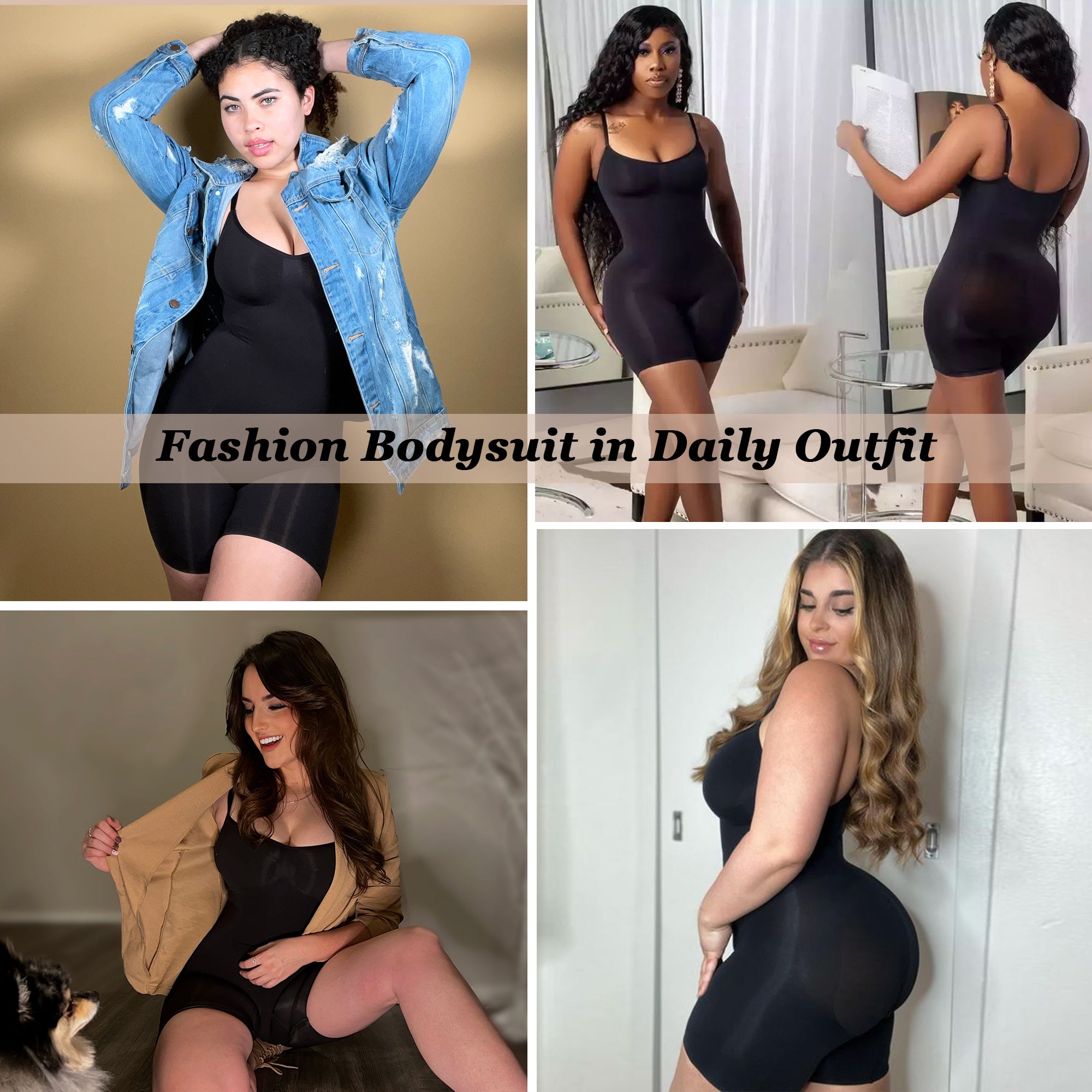 Vibecurve® Bodysuit for Women Seamless Shapewear Tummy Control Sculpting Body Shaper Butt Lifter