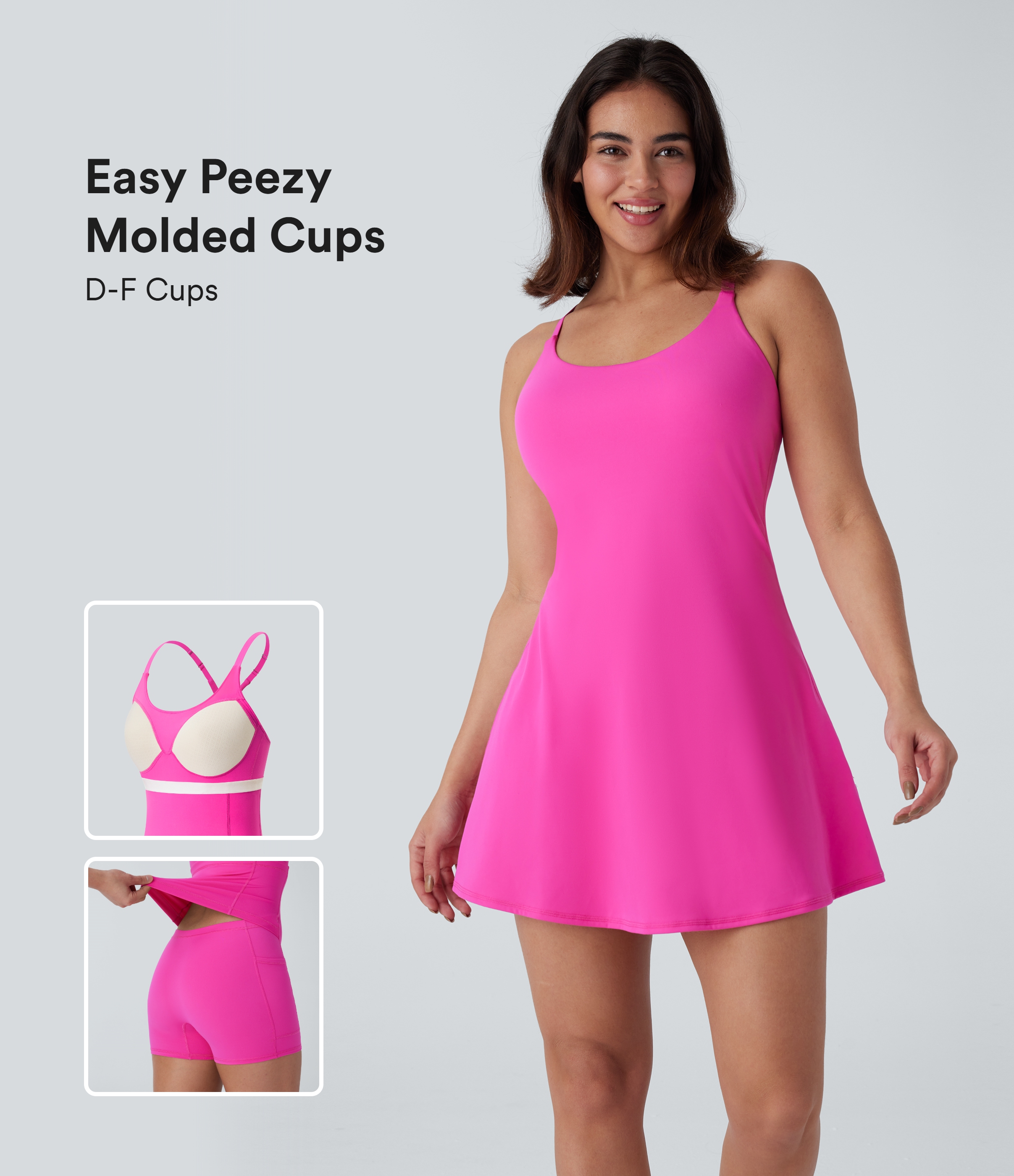 Vibecurve® Open Back Slip-On Sports Dress