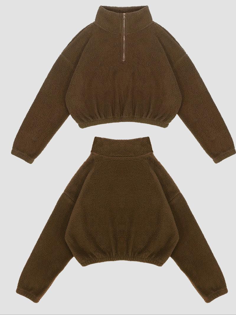 Women's Solid Thermal Lined Tracksuit Set, Sporty Casual Comfy Breathable Three-piece Outfits for Gym Workout Running, Valentine's Day Gift for Girl