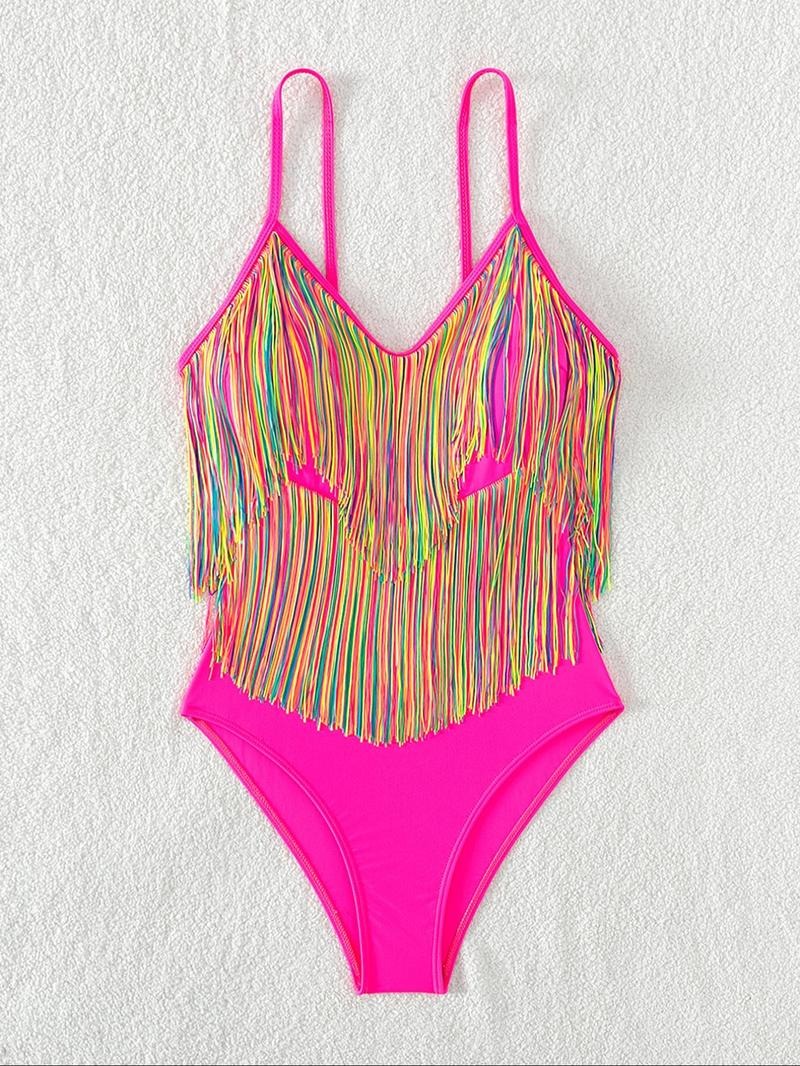 Vibecurve® Women's Fringe Trim One-piece Swimsuit