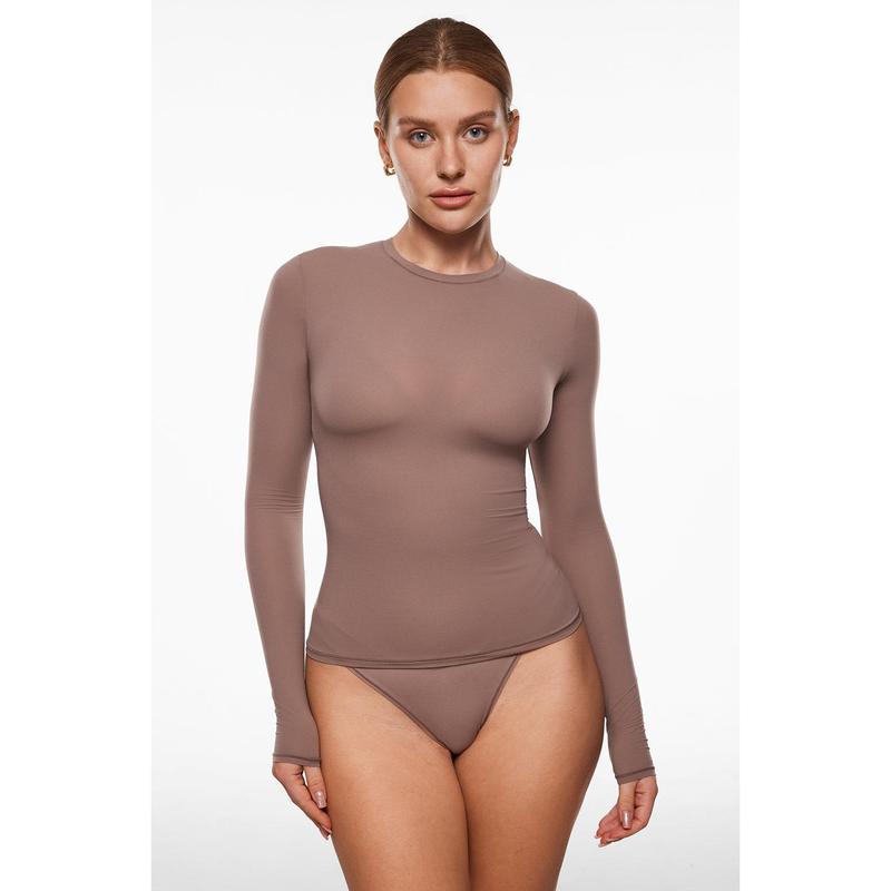 Vibecurve® Soft Single-Layer Basic Long Sleeve Shirts