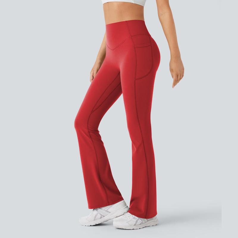 Vibecurve® High Waisted Scrunch Butt Lifting Tummy Control Pocket Shaping Yoga Bootcut Leggings