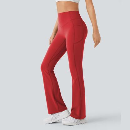 Vibecurve® High Waisted Scrunch Butt Lifting Tummy Control Pocket Shaping Yoga Bootcut Leggings
