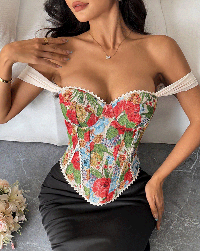 Vibecurve® Vintage French Jacquard Palace Style Wrap Corset
