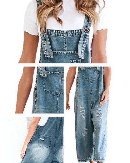 Vibecurve® Women's Denim Overalls Casual Jumpsuits
