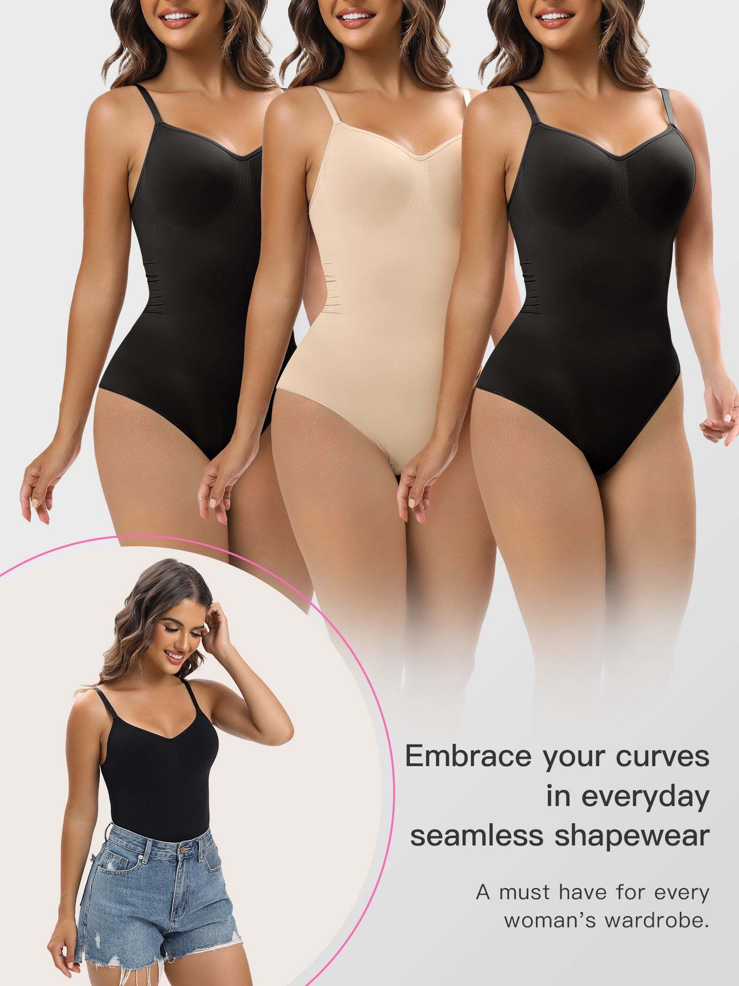 Vibecurve® Shapewear for Women Tummy Control Bodysuit Seamless Sculpting Snatched Waist Body Suit Brief