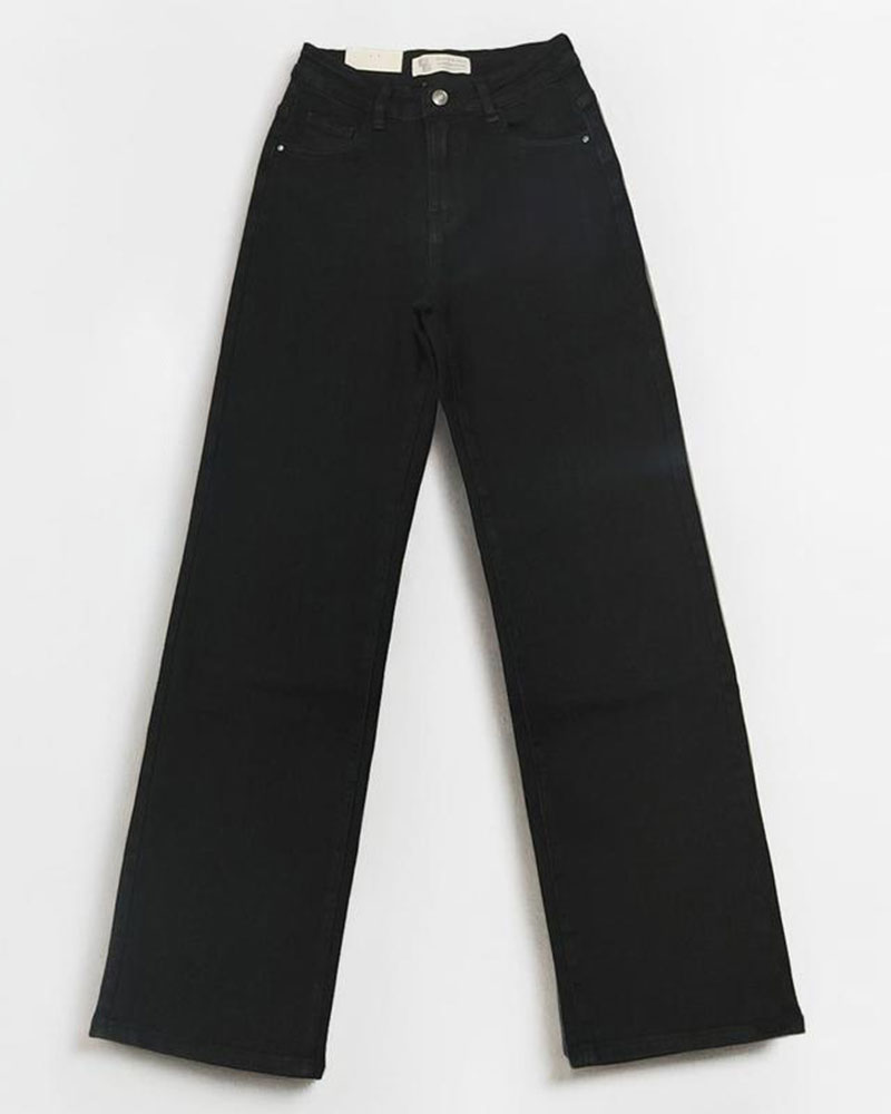 Vibecurve® Trendy Denim High Waist Multi-Pocket Wide Leg Jeans