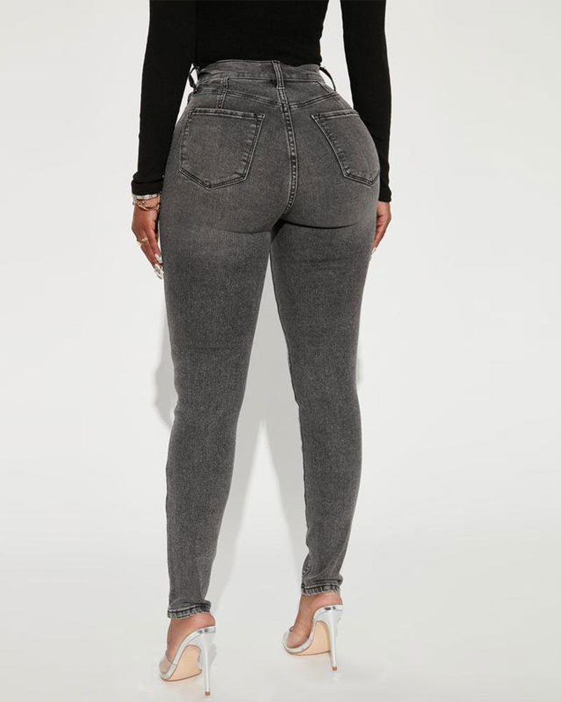 Vibecurve® High Stretch Skinny Jeans - Black Wash