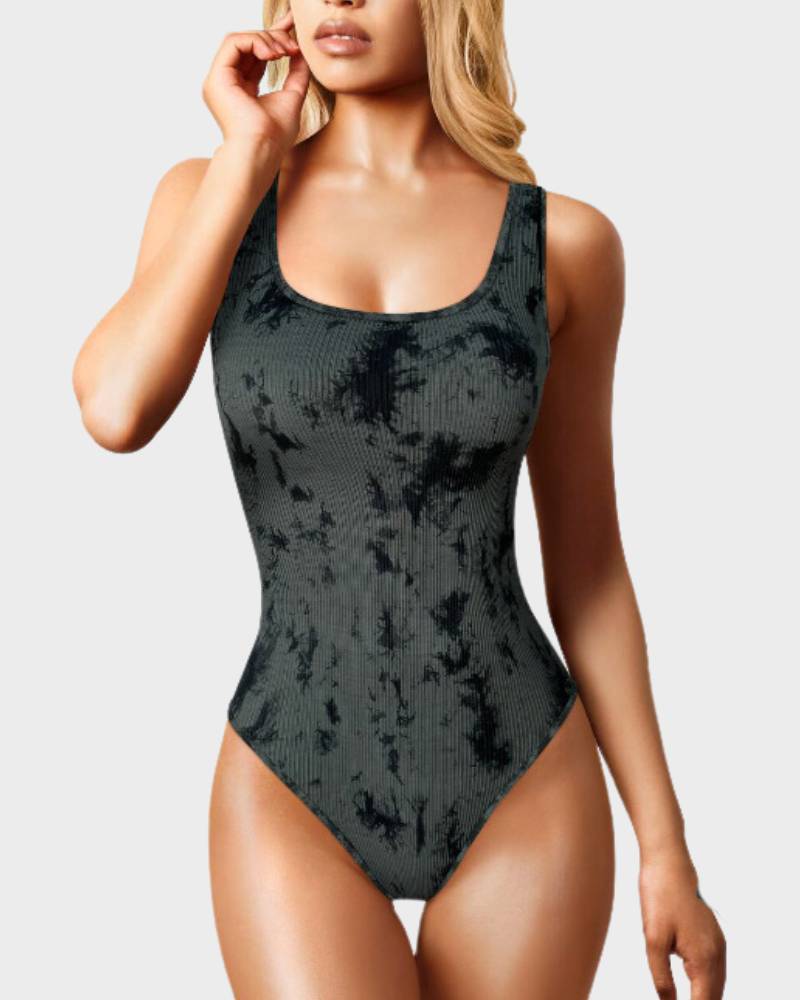 Vibecurve® Wide Strap Backless Thong Bodysuit