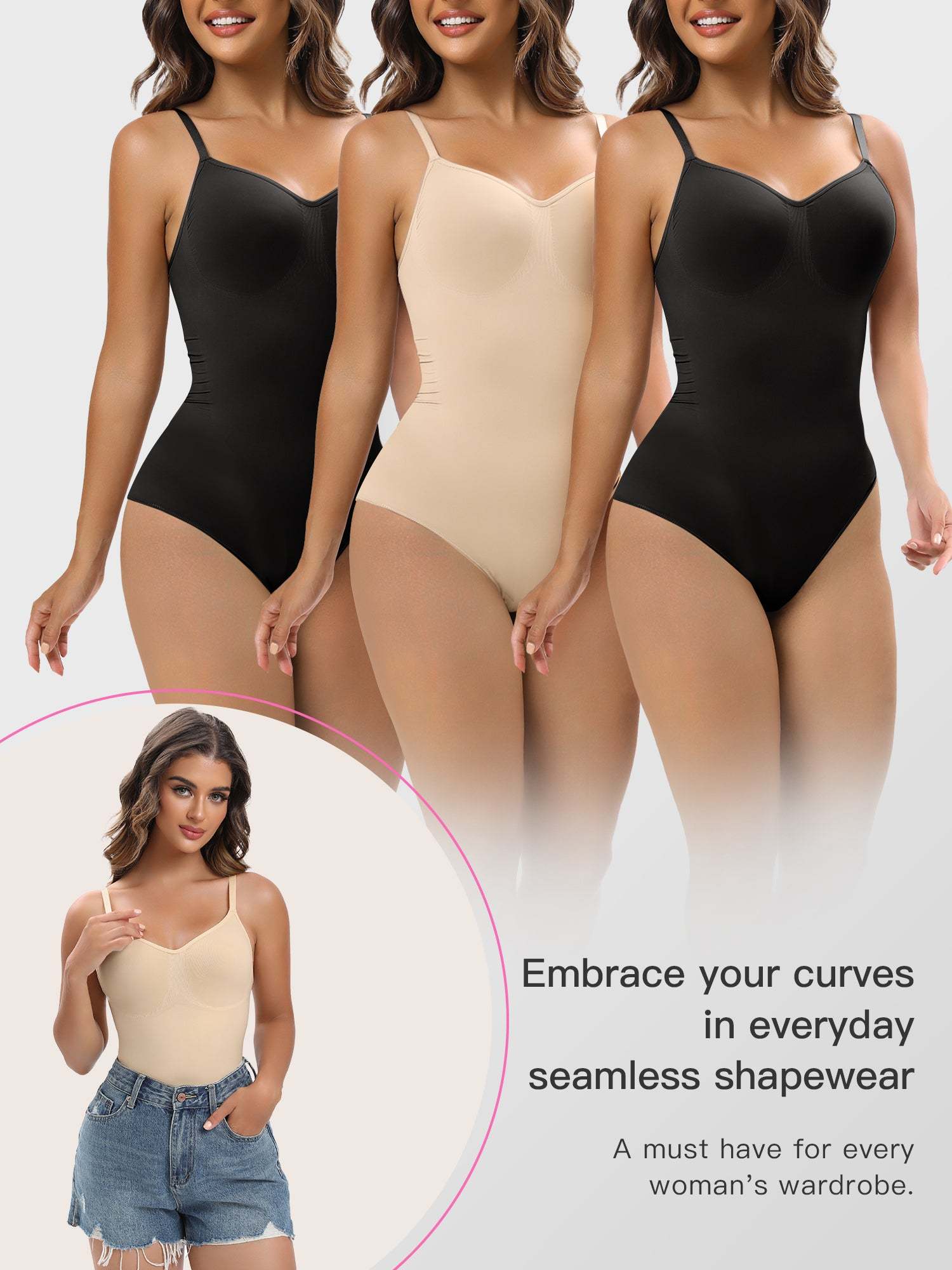 Vibecurve® Shapewear for Women Tummy Control Bodysuit Seamless Sculpting Snatched Waist Body Suit Brief
