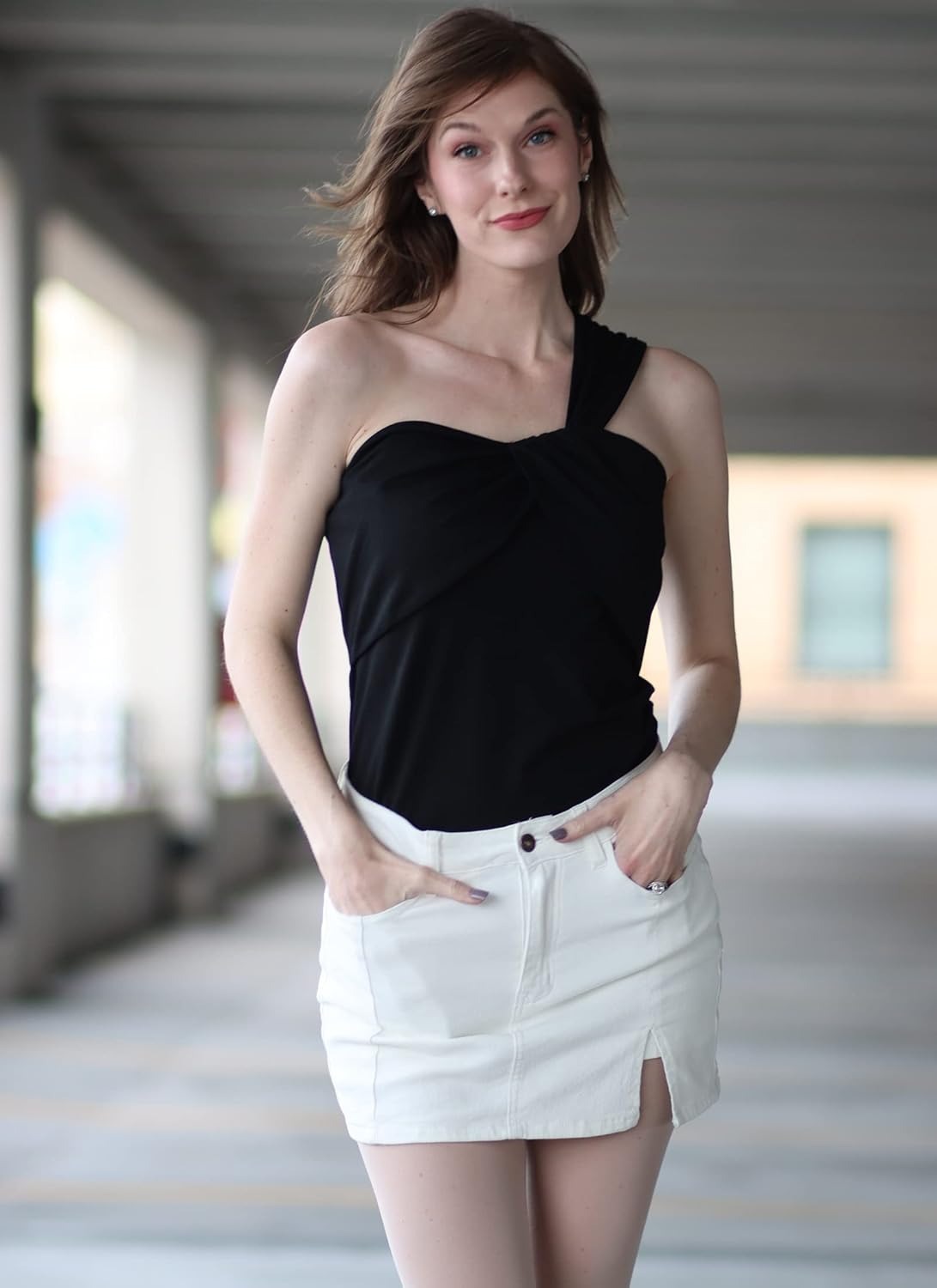 Vibecurve®Shorts Skirts for Women Denim Mini Skirt Side Slit with High Waisted Jean Shorts Stretchy