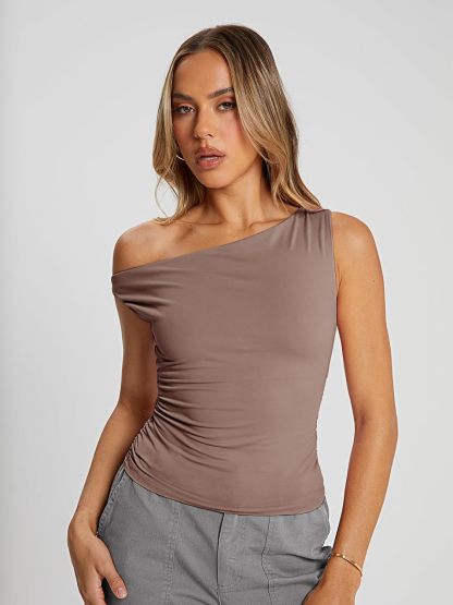 Vibecurve® Womens Summer Tops Spring Off Shoulder T Shirts Going Out Crop Tank Top Fashion Clothes Workout Outfit 