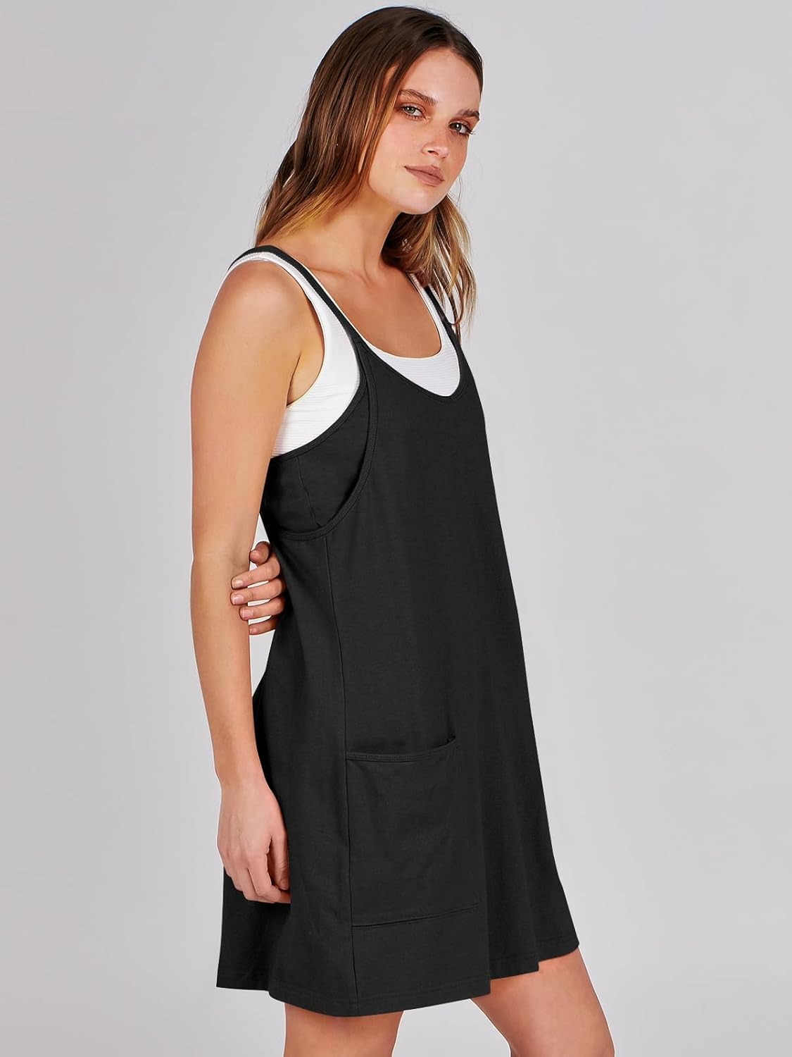 Vibecurve® Women Athletic Dress Summer Tennis Workout Active Sports Mini Romper Dress Built in Shorts Travel Vacation Clothes
