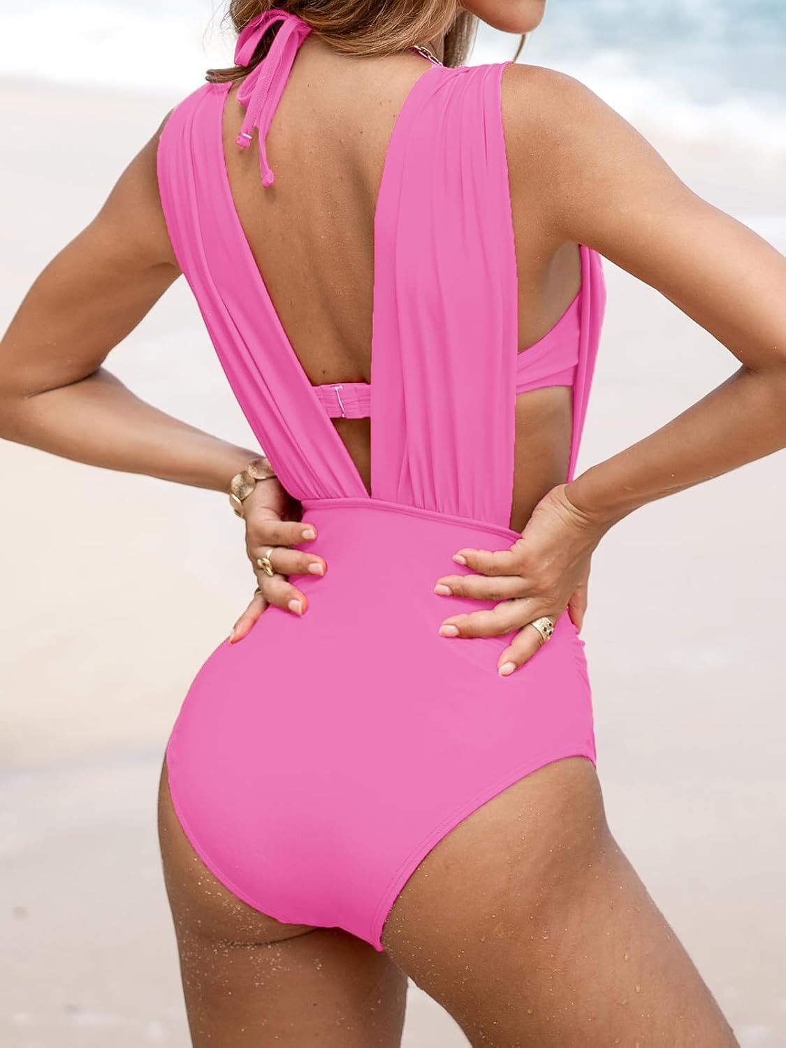 Vibecurve® One-Piece Wide Strap Bikini Swimsuit Set