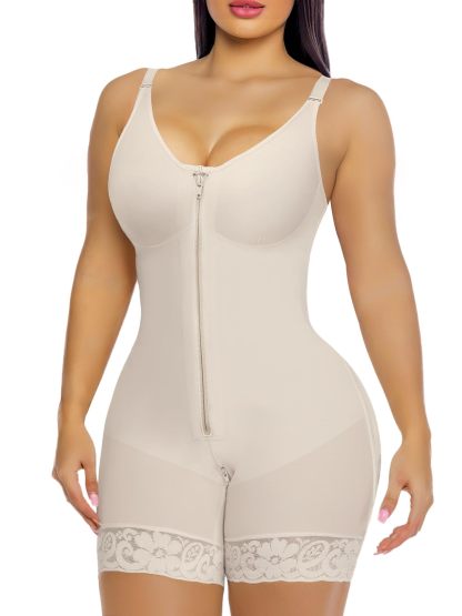 Vibecurve®Fajas Colombianas Postpartum Shapewear for Women Tummy Control Butt Lifter Body Shaper with Zipper Crotch