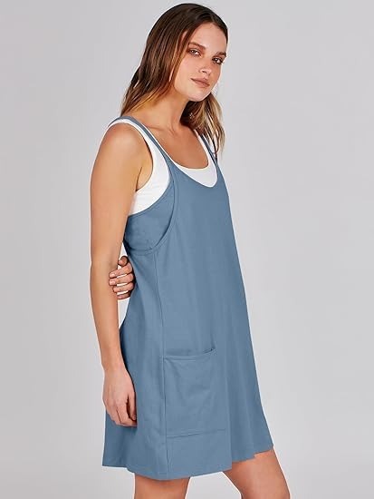 Vibecurve® Women Athletic Dress Summer Tennis Workout Active Sports Mini Romper Dress Built in Shorts Travel Vacation Clothes