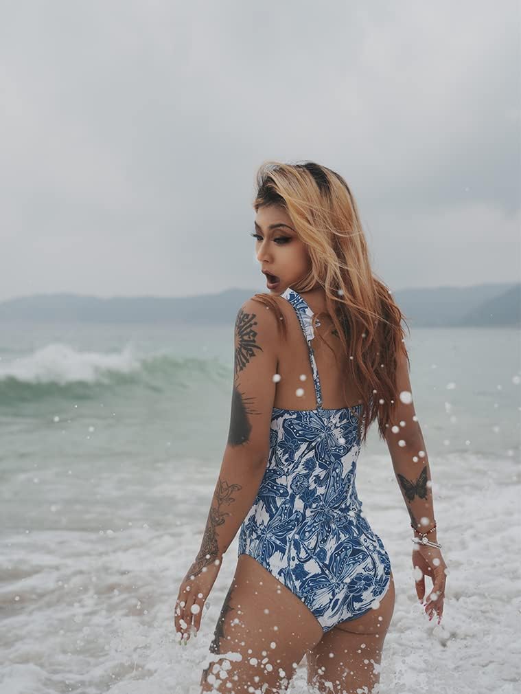 Vibecurve® Aprilake Women's Summer Square NeckSleeveless Swimsuit Bodysuit Tops Beach Skirt 2Piece Swimsuit Outfits