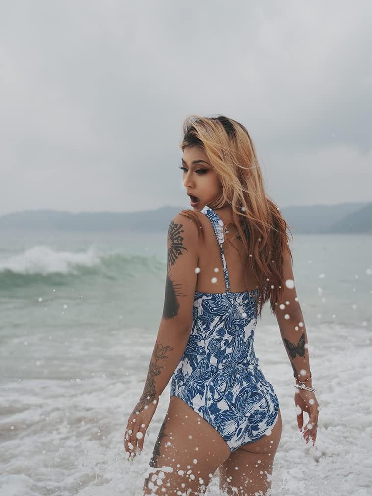 Vibecurve® Aprilake Women's Summer Square NeckSleeveless Swimsuit Bodysuit Tops Beach Skirt 2Piece Swimsuit Outfits