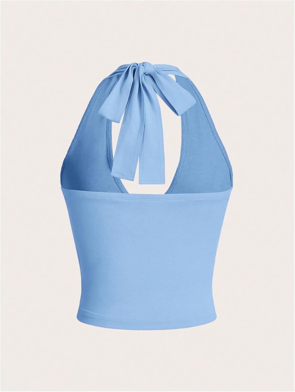 Vibecurve® Women's Halter Tops V Neck Tie Backless Summer Crop Tank Top