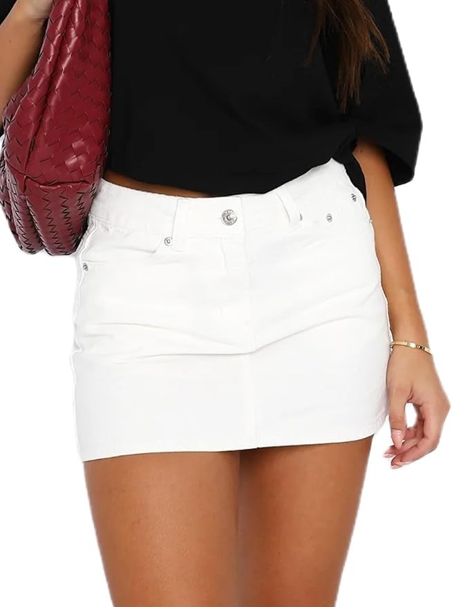 Vibecurve®High Waisted Stretchy Denim Skirt with Shorts