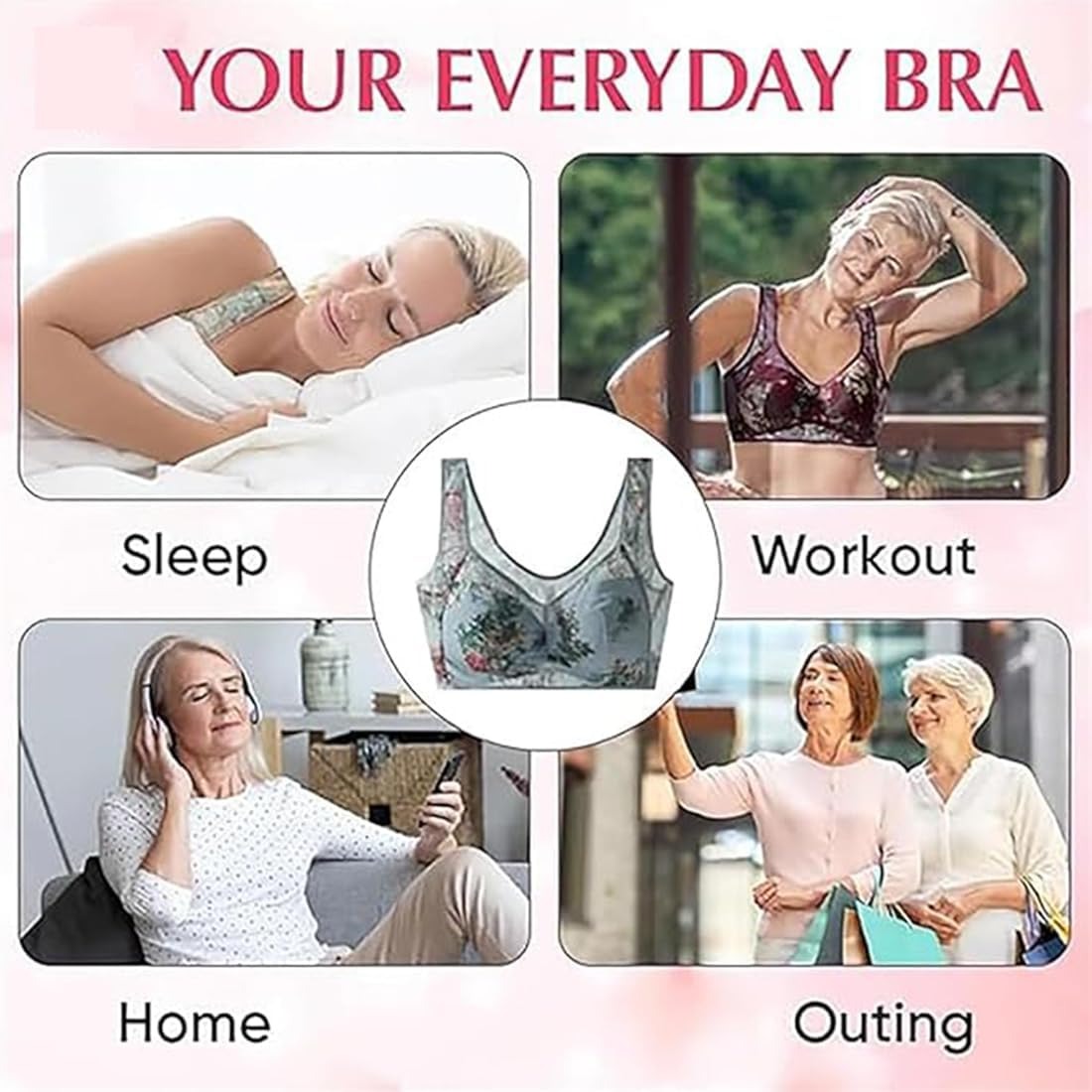 Vibecurve® Ice Silk Lace Cool And Comfortable Adjustable Push-Up Bra