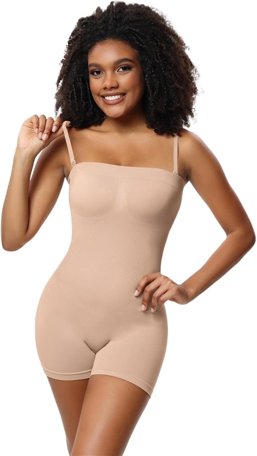 Vibecurve® Women's Seamless Removable StraplessBodysuits For Women's Yoga Rompers