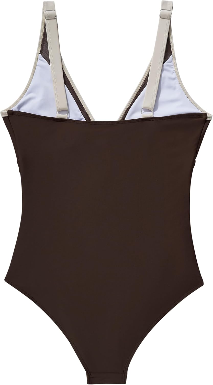 SUUKSESS Women Sexy Mesh Tummy Control Swimsuit Push Up High Waisted Bathing Suit