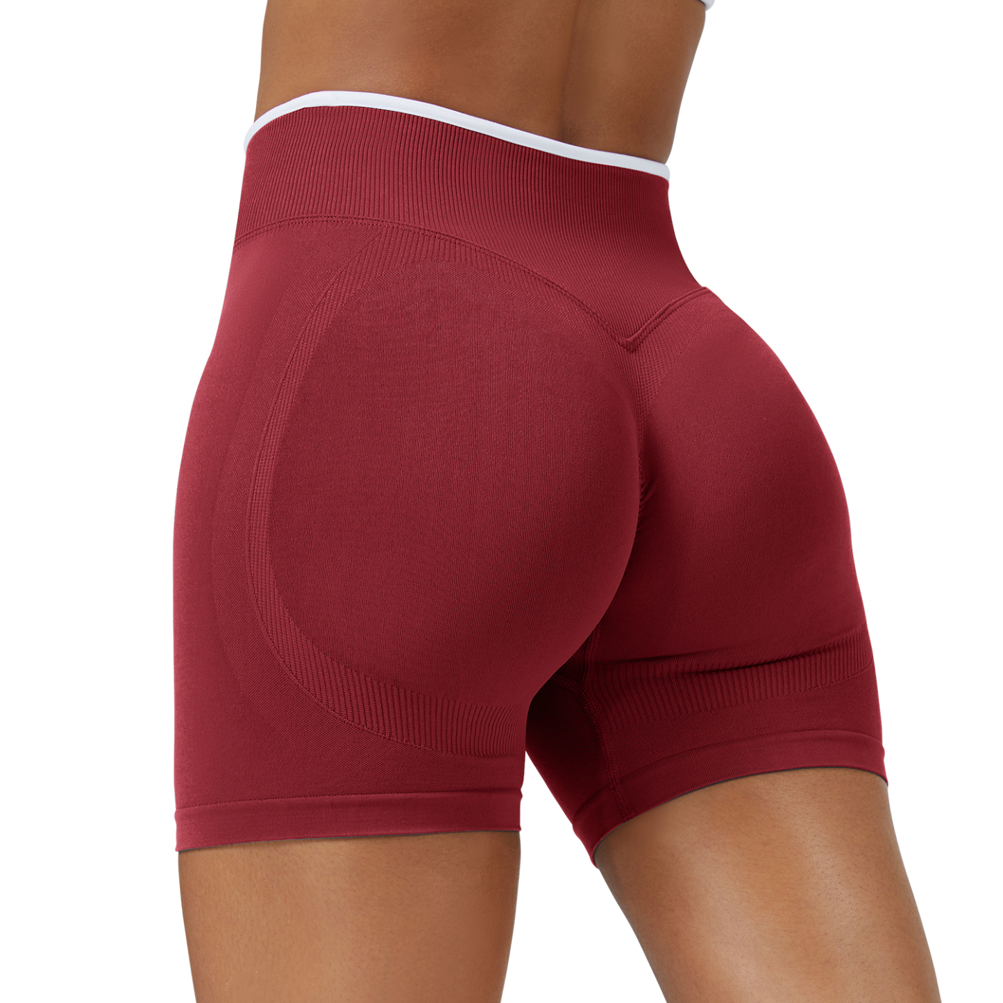 Vibecurve®Seamless Colorblock Skinny Peach Hip-Lifting Yoga Shorts