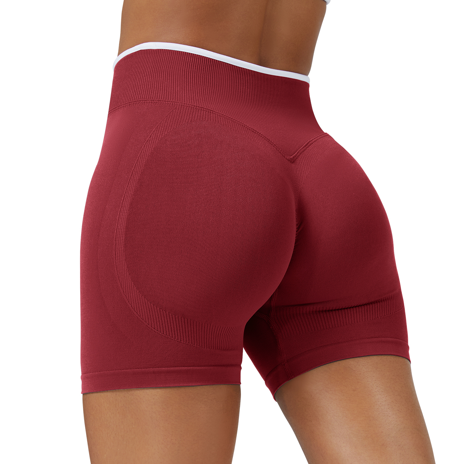 Vibecurve®Seamless Colorblock Skinny Peach Hip-Lifting Yoga Shorts