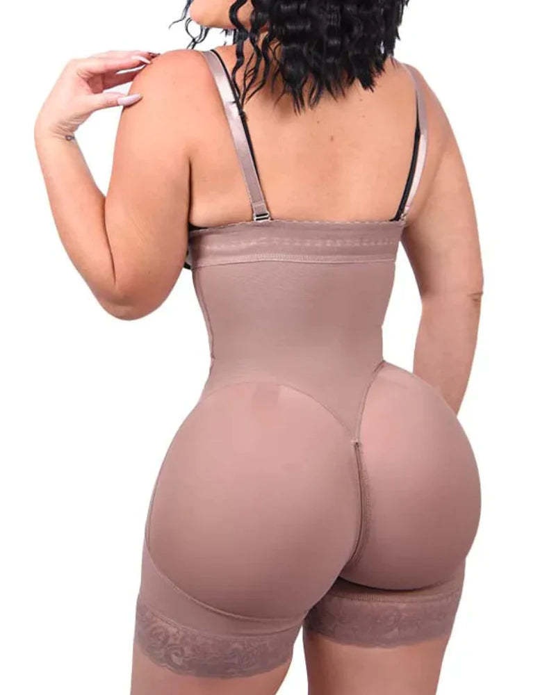 Vibecurve® Tummy Control Body Shaper Butt Lifter Thigh Slimmer Faja Plus Shapewear with Zipper Crotch