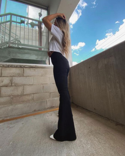 Vibecurve® High Waisted Bell Bottom Flare Jeans - Black