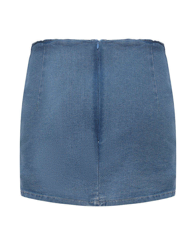 Vibecurve® Buckle Down High-Rise Denim Skort