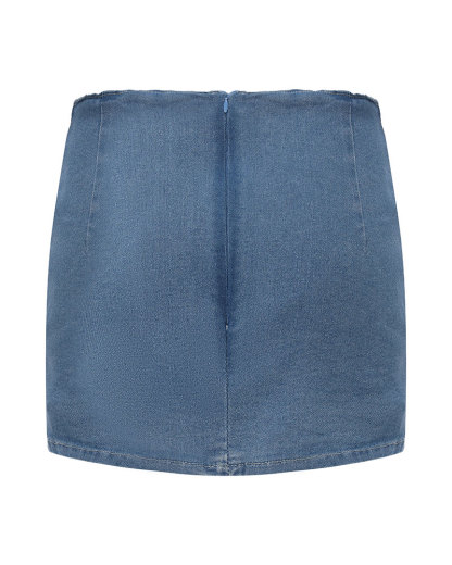 Vibecurve® Buckle Down High-Rise Denim Skort