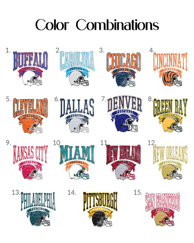 Vibecurve® Vintage Football Sweatshirt Hometown Team Pullovers