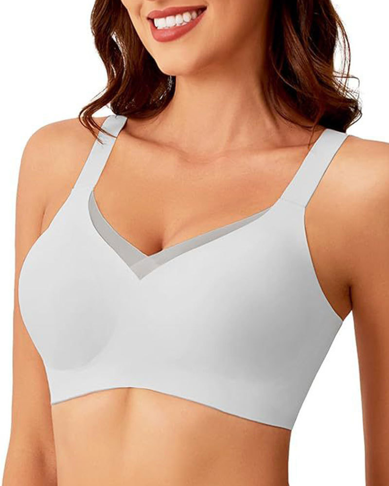 Vibecurve® Airy Mesh Crossover Comfortable Breathable Jelly Seamless Padded Lightly Lined Wireless Bra