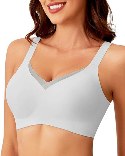 Vibecurve® Airy Mesh Crossover Comfortable Breathable Jelly Seamless Padded Lightly Lined Wireless Bra