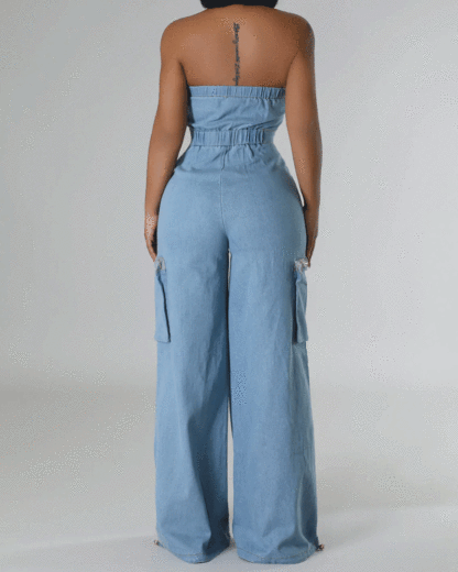 Vibecurve®Cargo Fashionable Denim Jumpsuit