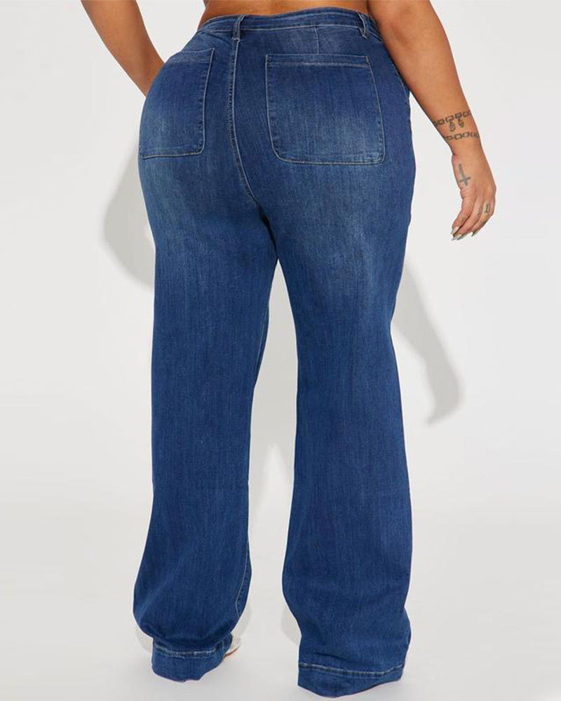 Vibecurve® Stretch Trouser Jeans - Dark Wash