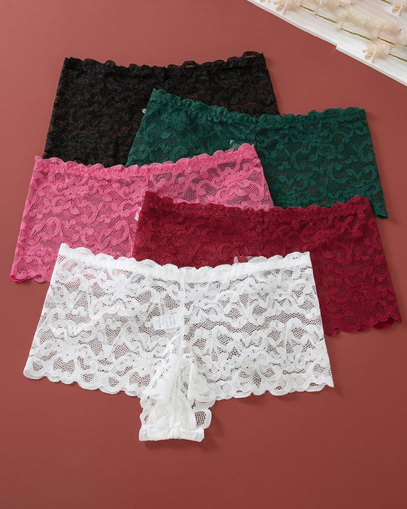 Vibecurve® Women's Contrast Lace Backless Wireless Bra & Panty Underwear Set