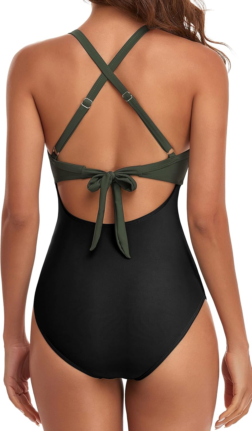 Vibecurve® Women's One Piece Swimsuits Tummy Control Cutout High Waisted Bathing Suit Wrap Tie Back 1 Piece Swimsuit