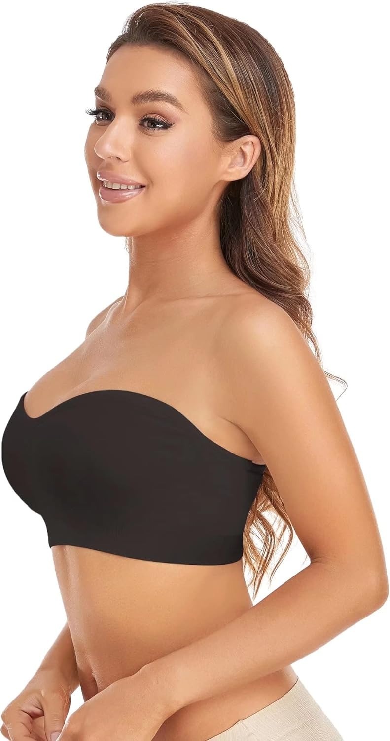 Vibecurve® Strapless Women's Anti-Slip Silicone Pad Bra Wireless Tubular Top Bra