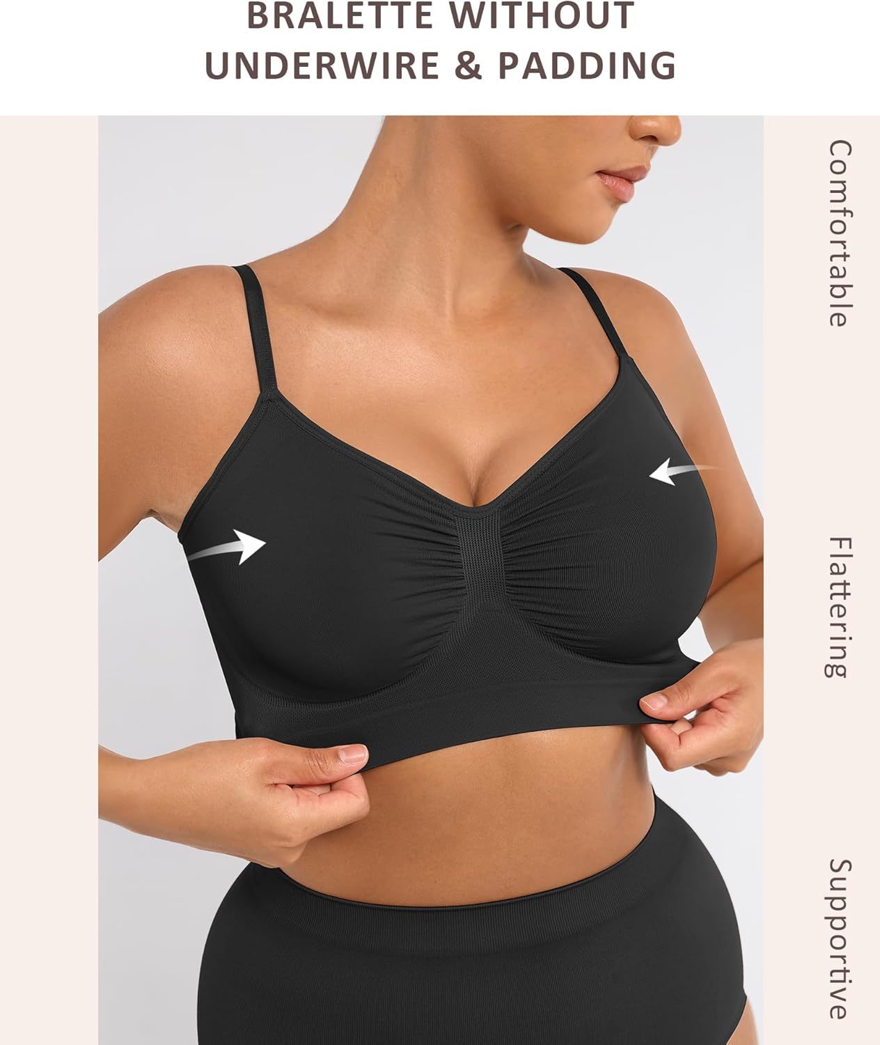 Vibecurve® Bralettes for Women with Support Comfortable Bras No Underwire Seamless Everyday Bras